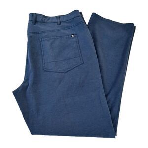 Pro Tour Men's Golf Pants Size 40x32 (40x31) Blue Flat Front 5-pocket Stretch